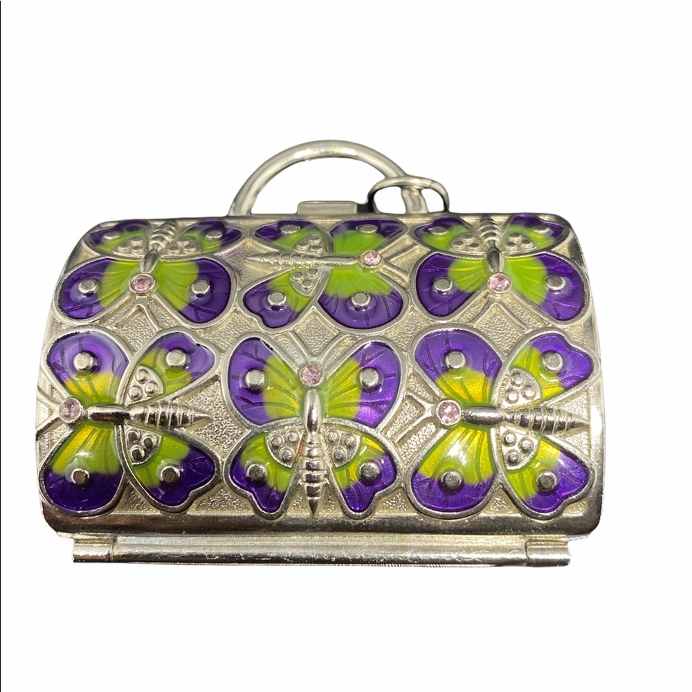JUDITH LEIBER BUTTERFLY PILLBOX KEYCHAIN